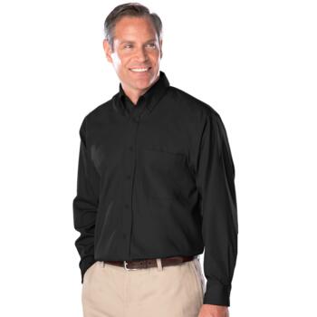 MENS LONG SLEEVE EASY CARE POPLIN WITH MATCHING BUTTONS Thumbnail