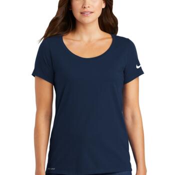 Ladies Dri FIT Cotton/Poly Scoop Neck Tee Thumbnail