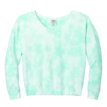 Ladies Beach Wash ® Cloud Tie Dye V Neck Sweatshirt Thumbnail