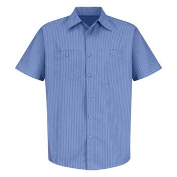 Industrial Stripe Short Sleeve Work Shirt Thumbnail