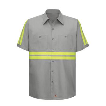Enhanced Visibility Short Sleeve Cotton Work Shirt Long Sizes Thumbnail