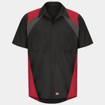 Tri-Color Short Sleeve Shop Shirt Thumbnail