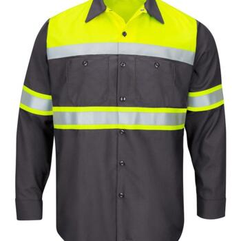 Hi-Visibility Colorblock Ripstop Long Sleeve Work Shirt - TALL Thumbnail